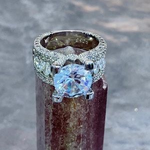 Luxury White Sapphire 2 Carat Engagement 925 Sterling Silver Women’s Ring Size 6